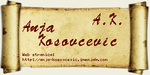 Anja Kosovčević vizit kartica